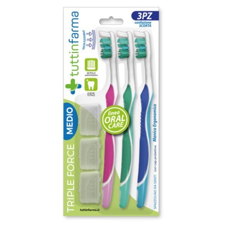 Tuttinfarma Spazzolino Tris Triple Force Medio