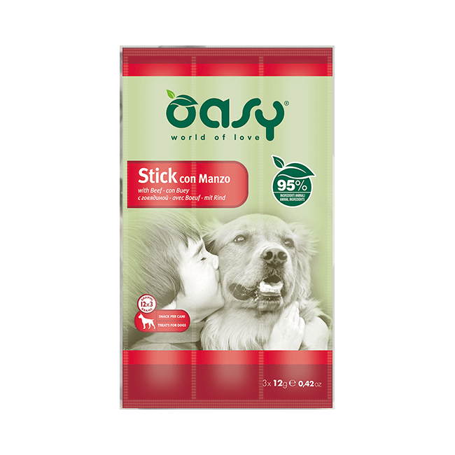 Wonderfood Oasy Snack Dog Stick Con Manzo 3x12 G