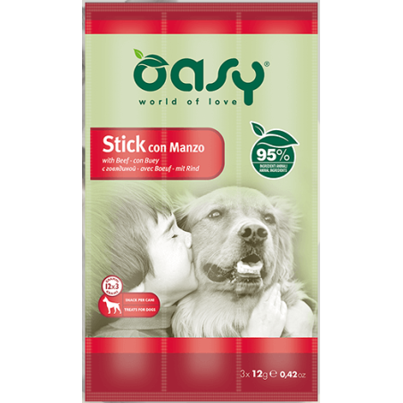 Wonderfood Oasy Snack Dog Stick Con Manzo 3x12 G