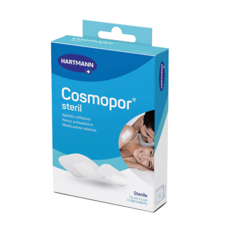Artsana Cosmopor Steril Medicazione Adesiva Tessuto Non Tessuto 7,2x5cm 5 Pezzi
