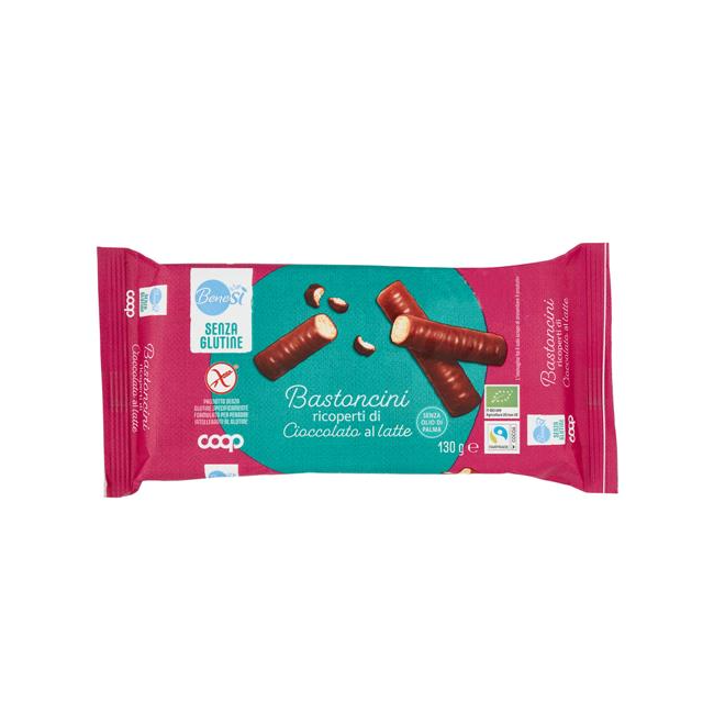 Benesi' Coop Bastoncini Ricoperti Di Cioccolato Al Latte Biologici 130 G