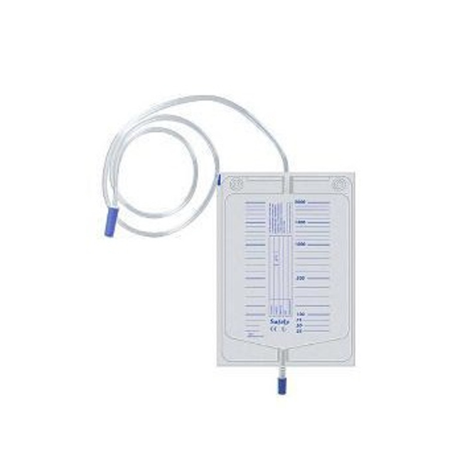 So. Farma. Morra Sacca Urina 2 Litri Non Sterile Senza Valvola Di Non Ritorno Rubinetto Drenaggio Inferiore A T Tubo 130 Cm 1 Pe