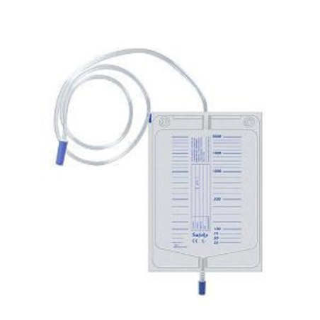 So. Farma. Morra Sacca Urina 2 Litri Non Sterile Senza Valvola Di Non Ritorno Rubinetto Drenaggio Inferiore A T Tubo 90 Cm 1 Pez