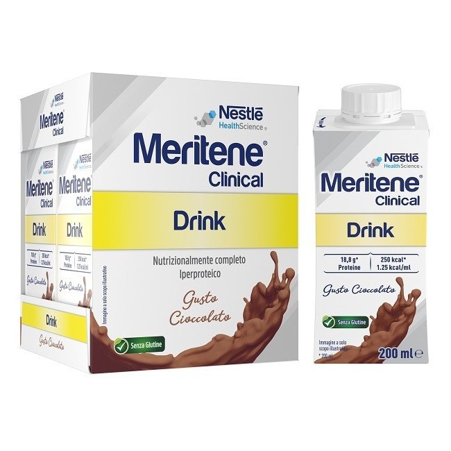 Nestl&egrave; Meritene Clinical Drink Cioccolato 4 Bottiglie Da 200 Ml