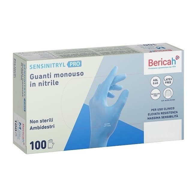 Bericah Guanto Monouso Sensinitryl Pro In Nitrile Extra Large 100 Pezzi