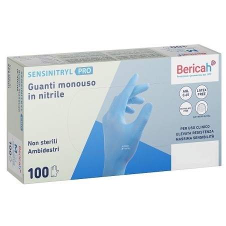 Bericah Guanto Monouso Sensinitryl Pro In Nitrile Extra Large 100 Pezzi