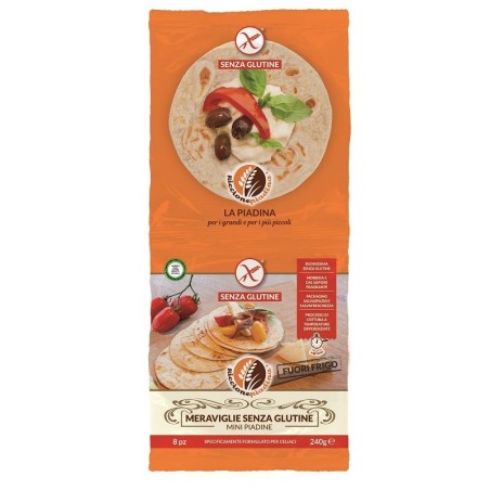 Riccione Meraviglie Senza Glutine Mini Piadine Fuori Frigo 8 Pezzi Da 30 G
