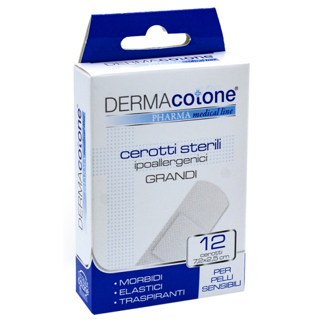 Da. Ma. Distribuzione Cerotto Sterile Ipoallergenico Dermacotone Grande 7,2x2,5 Cm 12 Pezzi