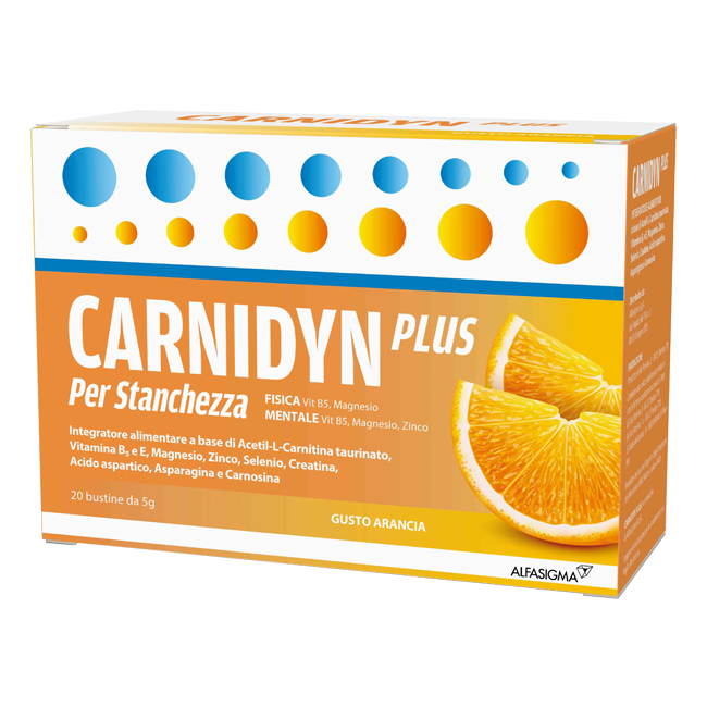 confezione 20 bustine carnidyn plus gusto arancia
