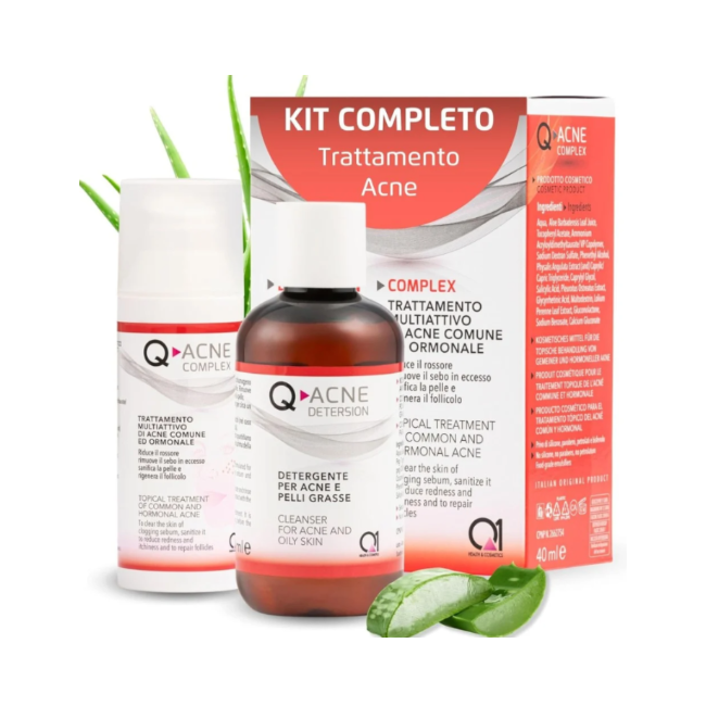 Q1 International Q-acne Kit 1 Emulsione 40 Ml + 1 Detergente 200 Ml