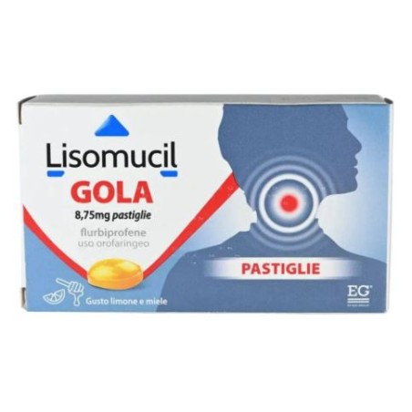16 Pastiglie lisomucil gola gusto limone e miele