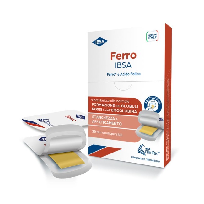 Confezione da 20 film orodispersibili di Ferro della Ibsa farmaceutici