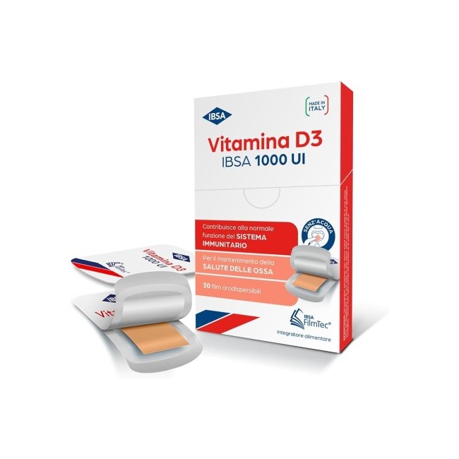 Confezione da 30 Film Orodispersibili di Vitamina D3 1000ui della Ibsa Farmaceutici