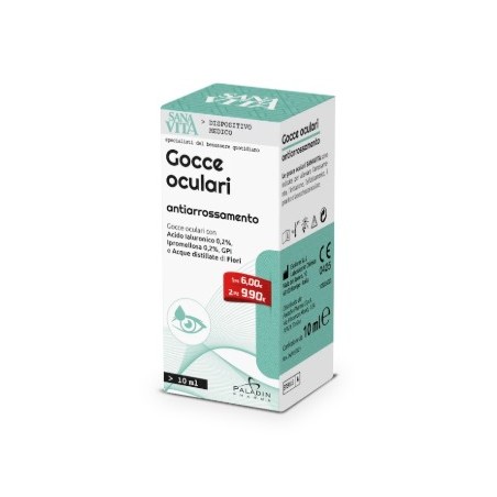 Paladin Pharma Gocce Oculari Antiarrossamento Sanavita 10 Ml