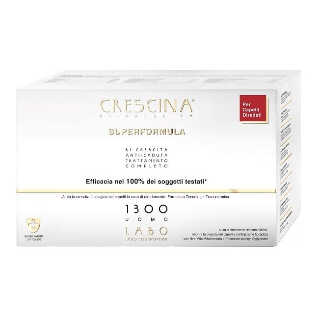 Labo Crescina Ri Crescita Super Formula 1300 Uomo Tc 20+20 Fiale 3,5 Ml