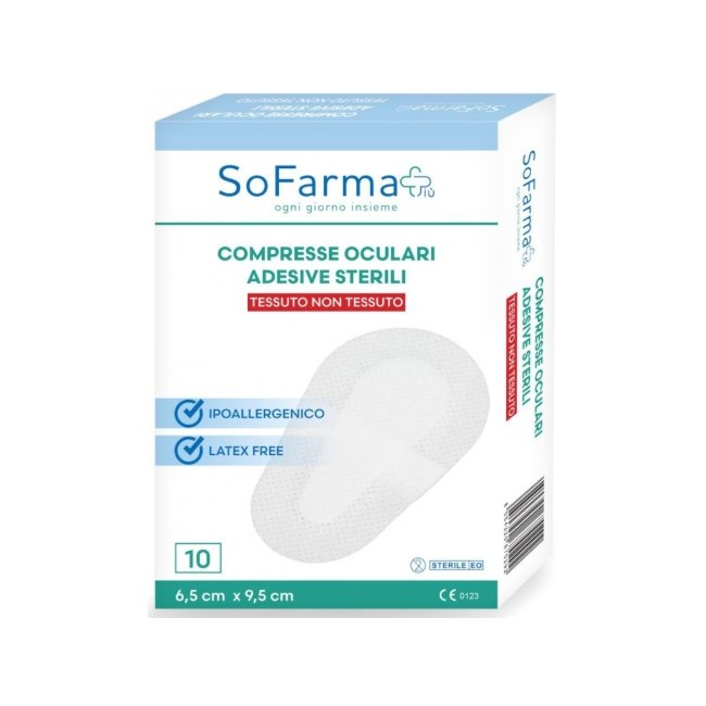 So. Farma. Morra Benda Oculare Monouso Adesiva Sterile Tessuto Non Tessuto Sofarmapiu' 10 Pezzi