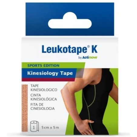 Essity Benda Adesiva Actimove Leukotape K Taping Fisioterapico Larghezza 5 Cm Lunghezza 5 M Colore Rosso In Rotolo