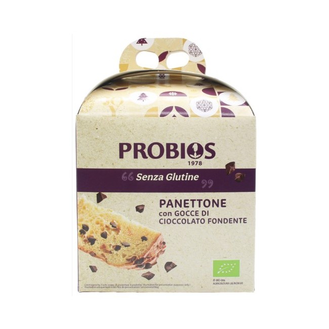 Probios Societa' Benefit Panettone Senza Glutine Con Gocce Di Cioccolato 500 G