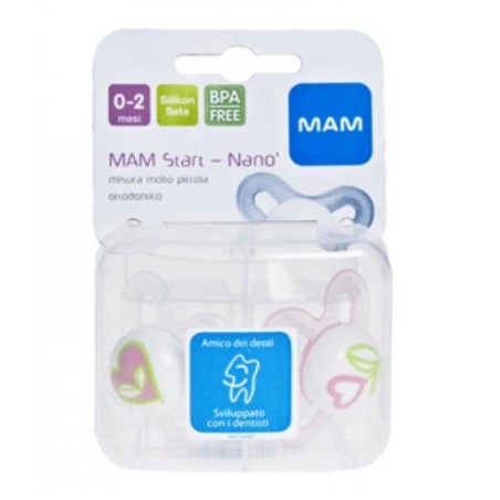 Mam Baby Mam Succhietto Original Start 0-2 Bio-circolare Caucciu Confezione Doppia Maschio