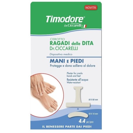 Farmaceutici Dott. Ciccarelli Timodore Cerotto Ragadi Dita Mani E Piedi 50x60 Mm 4 Pezzi + 50x10 Mm 4 Pezzi
