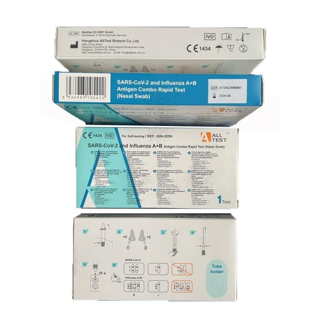 T-tex Test Antigenico Rapido Covid-19 Alltest Autodiagnostico Determinazione Qualitativa Antigeni Sars-cov-2 E Influenza A+b In