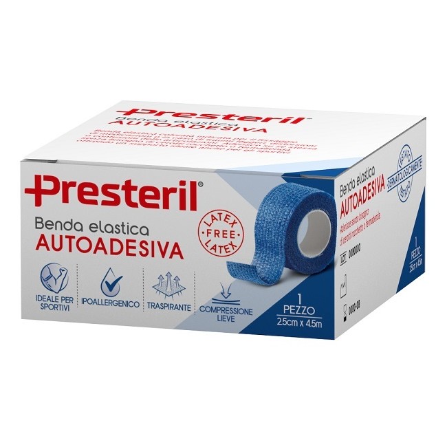 Corman Benda Elastica Autoadesiva Latex Free Presteril Cm 2,5x4,5 M Tesi Blu