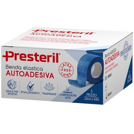 Corman Benda Elastica Autoadesiva Latex Free Presteril Cm 2,5x4,5 M Tesi Blu
