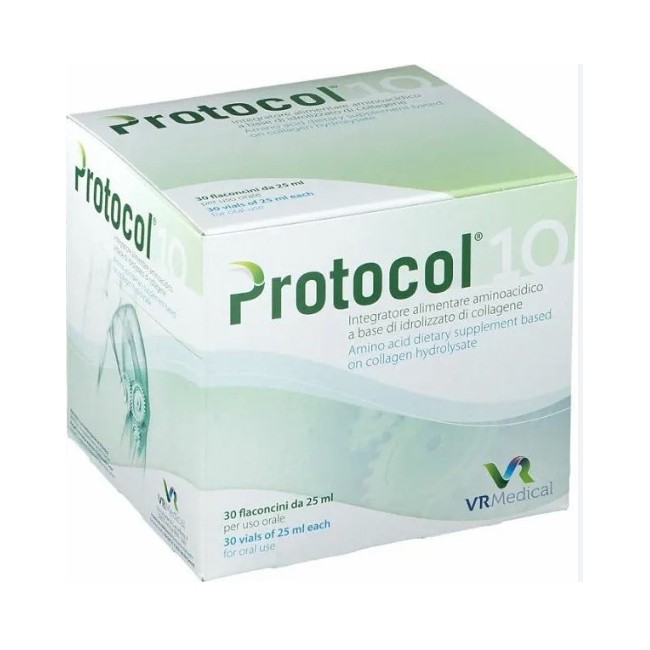 confezione da 30 flaconcini bevibili da 25 ml di Vr Medical Protocol 10 G confezione da 30 flaconcini bevibili da 25 ml di Vr Medical Protocol 10 G