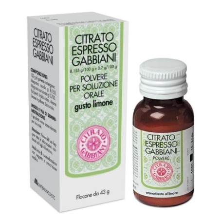 Citrato Espresso Gabbiani 8,155 G/100 G + 0,7 G/100 G Polvere Per Soluzione Orale Gusto Limone