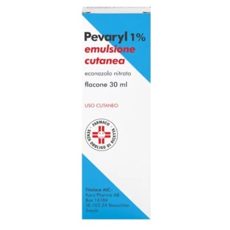 flacone da 30 ml di emulsione cutanea di Pevaryl 1%