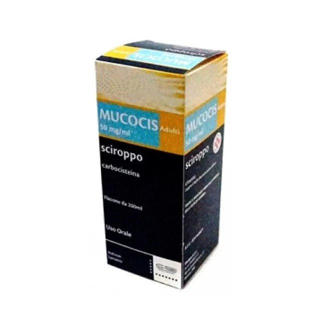 flacone da 200 ml di sciroppo di Mucocis Carbocisteina