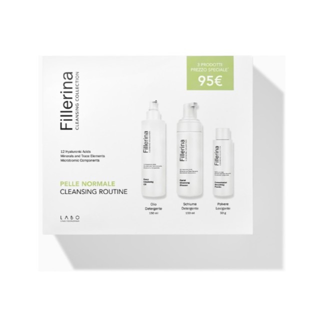 Labo Fillerina Cleansing RoutinePelle Normale Olio 150 Ml + Mousse 150 Ml + Polvere levigante 50 G