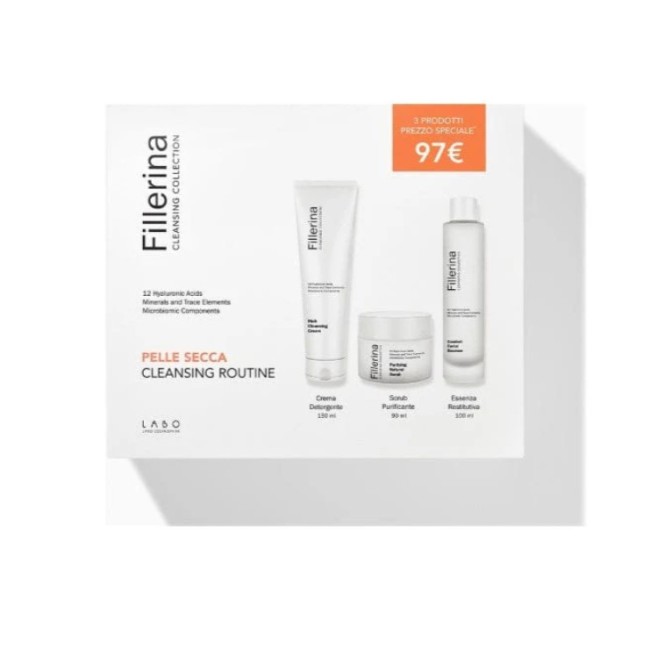 Labo Fillerina Cleansing Routine Pelle Secca Crema Detergente 150 Ml + Scrub 90 Ml + Essenza 100 Ml