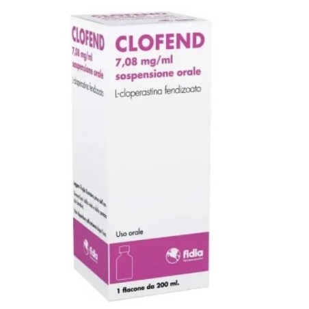 flacone da 200 ml di sospensione orale con misurino dosatore di Clofend