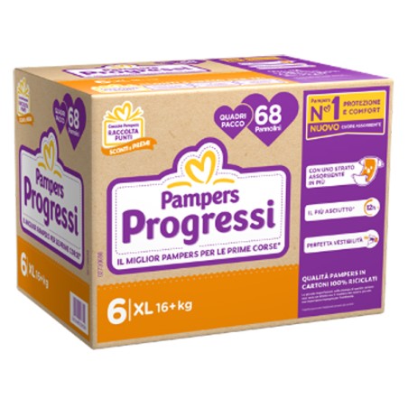 Fater Pampers Quadri Progressi Xl 68 Pezzi
