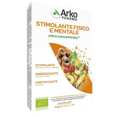 Arkopharma Arkofluidi Stimolante Fisico Mentale Ultraconcentrato 10 Fiale Da 15 Ml
