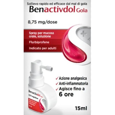 Flacone Spray 15 Ml con applicatore di Benactivdol Gola della Reckitt Benckiser