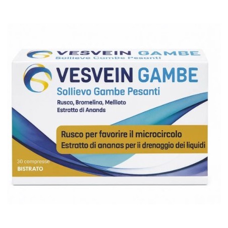 Confezione da 30 compresse da 1.005 mg di Vesvein Gambe Sollievo Gambe Pesanti