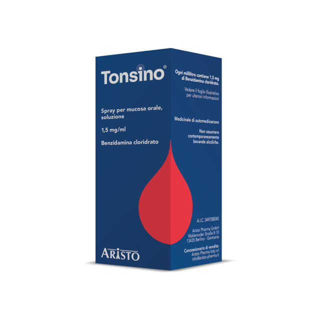 Aristo Pharma Tonsino 1,5 Mg/ml Spray Per Mucosa Orale, Soluzione Benzidamina Cloridrato