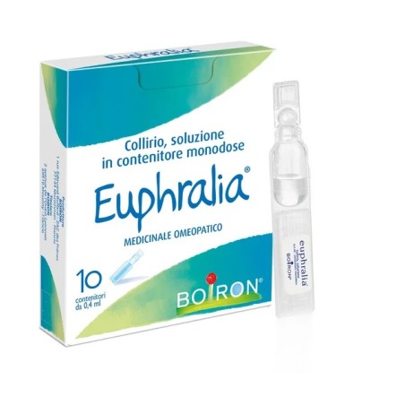 confezione da 10 flaconcini monodose di soluzione oftalmica sterile di Euphralia Collirio