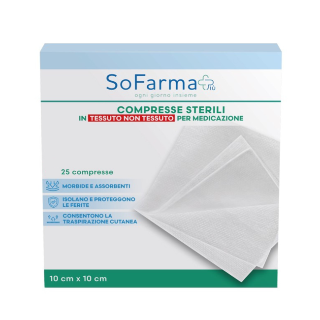 So. Farma. Morra Garza Compressa In Tnt 10x10 Cm 25 Pezzi Sofarmapiu'