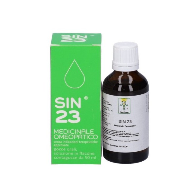 flacone da 50 ml con contagocce di Alfa Omega Sin 23 Soluzione Orale