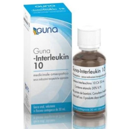 flacone da 30 ml con contagocce di Guna Interleukin 10 C4 Gocce flacone da 30 ml con contagocce di Guna Interleukin 10 C4 Gocce