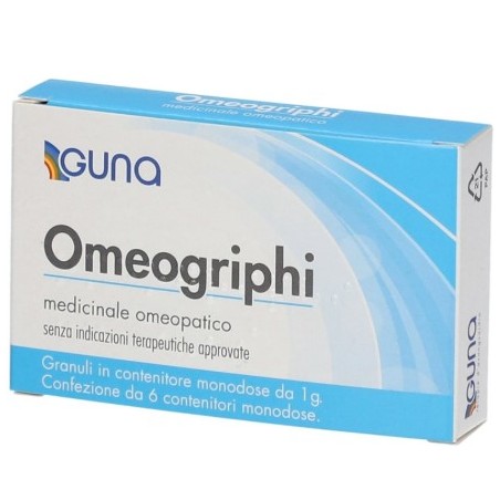 confezione da 6 flaconcini monodose da 1 g di Guna Omeogriphi