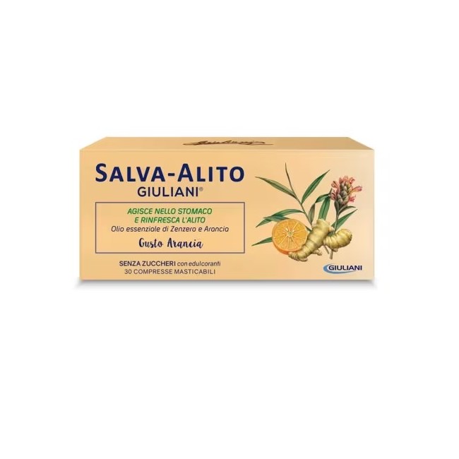 Salva Alito Arancia Compresse masticabili per un alito fresco Gusto Arancia 30 Compresse