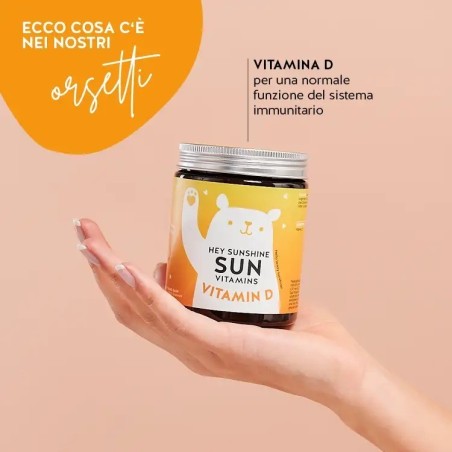 Bears With Benefits Hey Sunshine Sun Vitamin Con D3 60 Caramelle Gommose Con Edulcoranti Senza Zuccheri