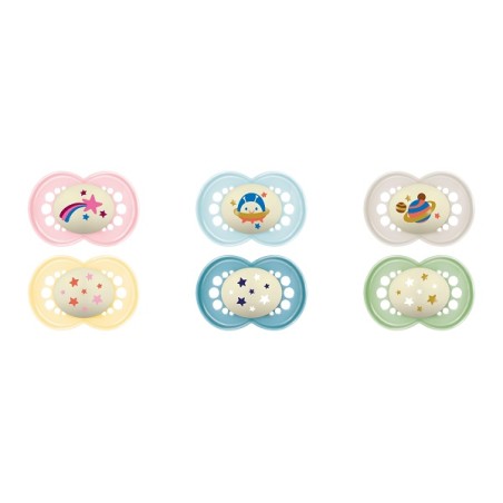 Mam Baby Mam Succhietto Original Night 16+ Mesi Silicone 2 Pezzi