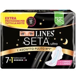confezione da 8 assorbenti, 7 pi&ugrave; 1 pezzi di Lines Seta Ultra Assorbenti Extra