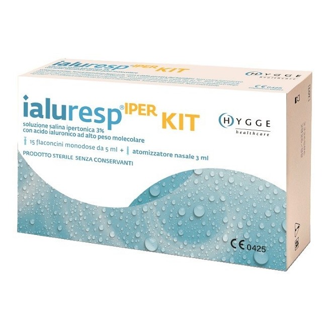 Hygge Health Care Kit Ialuresp Iper 15 Flaconcini Monodose Da 5 Ml + Atomizzatore Nasale 3 Ml