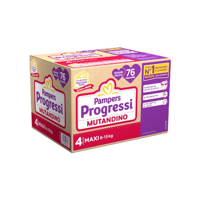 Fater Pampers Progressi Mutandina Quadri Maxi 76 Pezzi